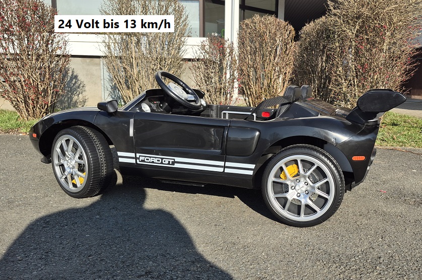 Kinderauto elektrisch 24 Volt Ford GT Sportwagen Elektrofahrzeug bis 13 km/h in schwarz