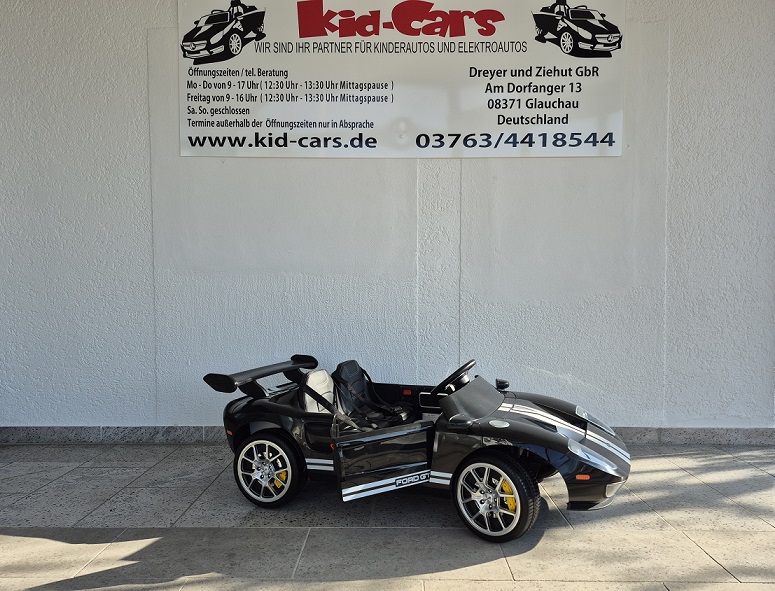 Kinderauto elektrisch 24 Volt Ford GT Sportwagen Elektrofahrzeug bis 13 km/h in schwarz