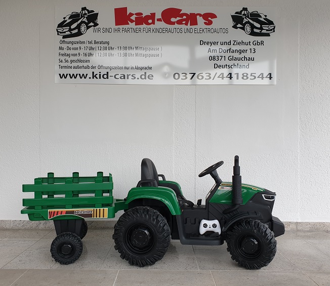Kinder Elektro Traktor 24V mit 200W Motoren Kindertraktor in grün 10 km/h