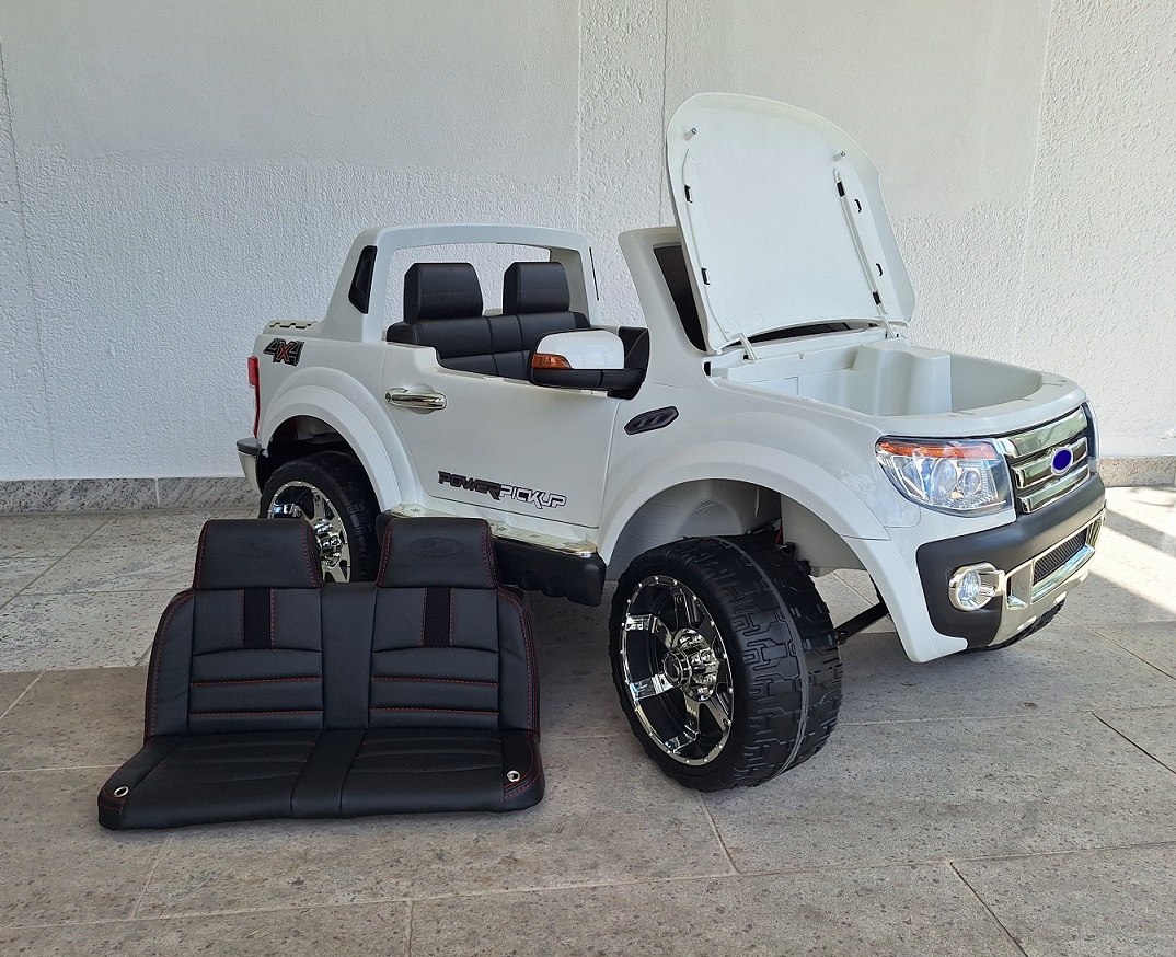 Kinderfahrzeug elektrisch Ford 4x4 Allrad Elektroauto Jeep in weiß mit 10 Ah Batterie