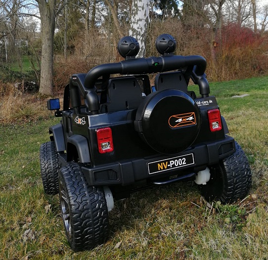 Kinder Elektro Jeep 4x4 Allrad in schwarz Kinderfahrzeug 12V 2-Sitzer
