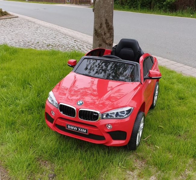 Kinder Elektro Auto 12V BMW X6M in rot Elektrofahrzeug mit 2 Motoren a 45W